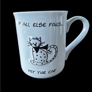 Enesco Children of the Inner Light White Mug with Black Cat Design